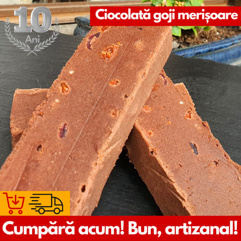 Ciocolată de Casă cu Goji și Merișoare 100g: Beneficii Nutriționale