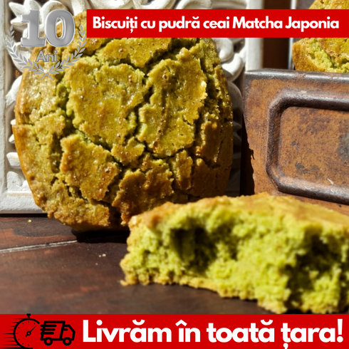Biscuiți ceai Matcha Bio (pudră)- 240g (Cutie de 6 Biscuiți)