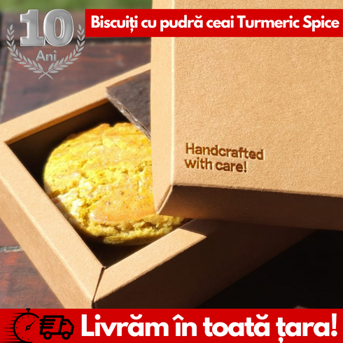 Biscuiți Ceai Negru, Turmeric și mirodenii (pudră)- 240g (Cutie de 6 Biscuiți)