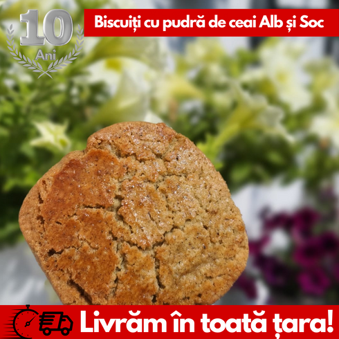 Biscuiți Ceai Alb si Soc (pudră)- 240g (Cutie de 6 Biscuiți)