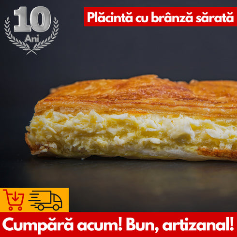 Plăcintă cu Brânză Sărată 100g - Deliciu Artizanal cu Telemea Grasă de la Mons Mellis