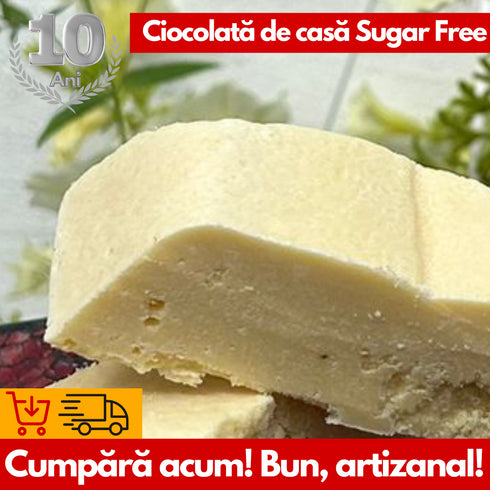 Ciocolată de Casă Albă Sugar Free - Plăcere Fără Remușcări