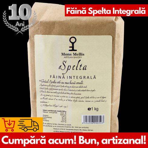 Făină Spelta Integrală 1 KG - Grâu Primordial de la Mons Mellis