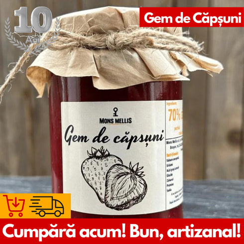 Gem de Căpșuni 100% Natural - Dulceața de Căpșuni de la Mons Mellis