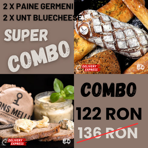 Combo 2xUnt Bluecheese și 2xPâini Secară cu Germeni: Economisiți 14 Lei