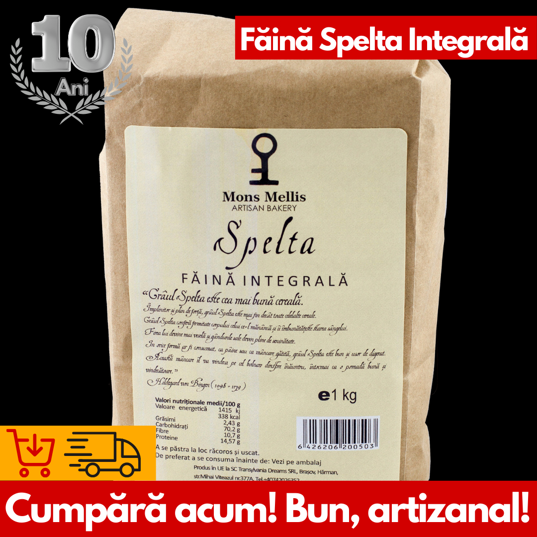 Făină Spelta Integrală 1 kg | Grâu primordial | Mons Mellis – Mons